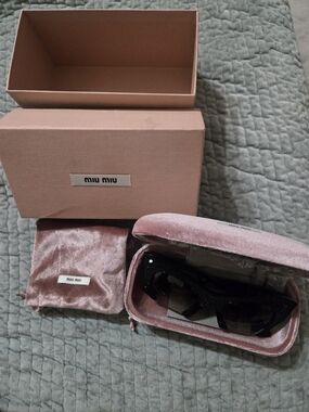 Miu Miu Black Gloss Cat-Eye Sunglasses